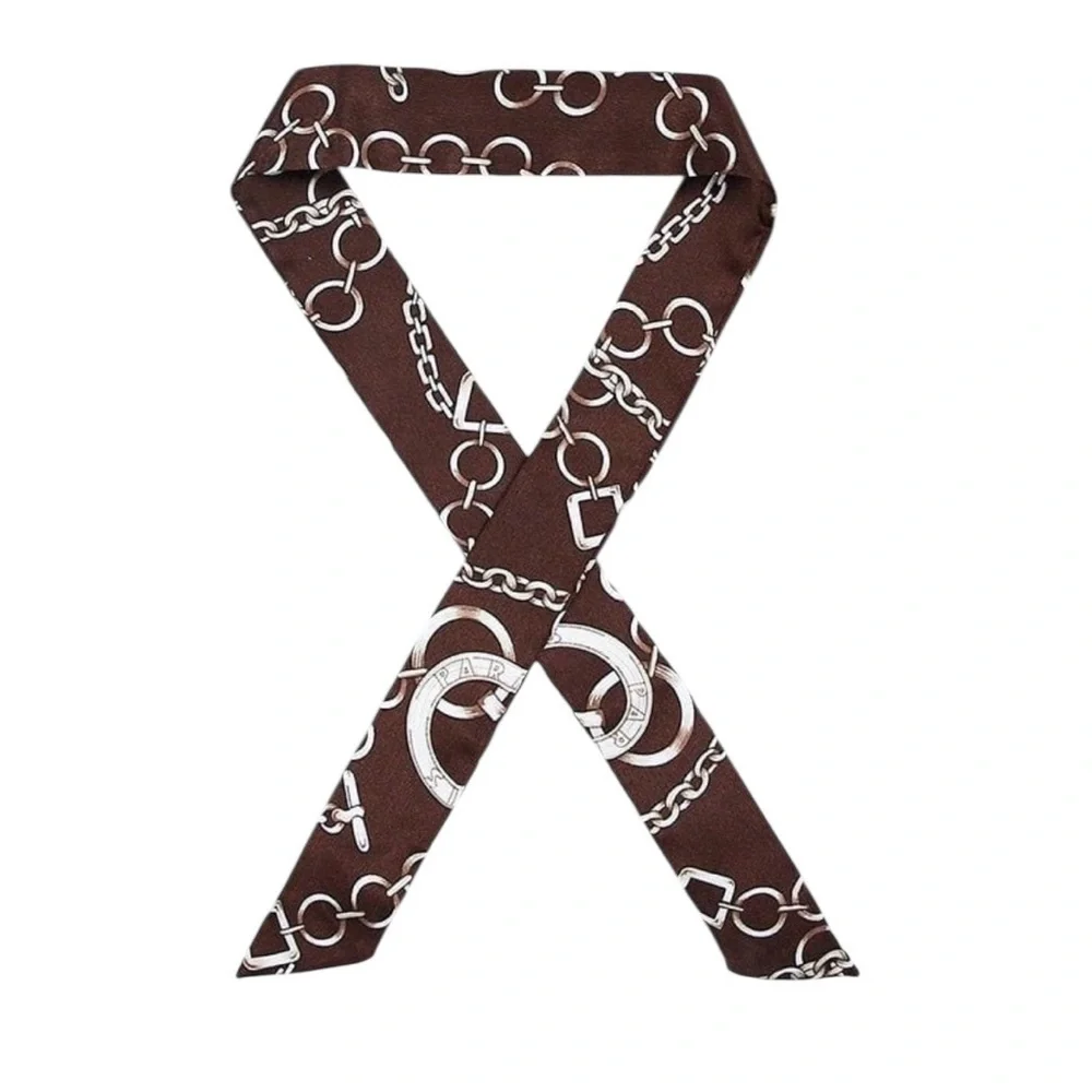Brown Chain Link Paris Bag Scarf